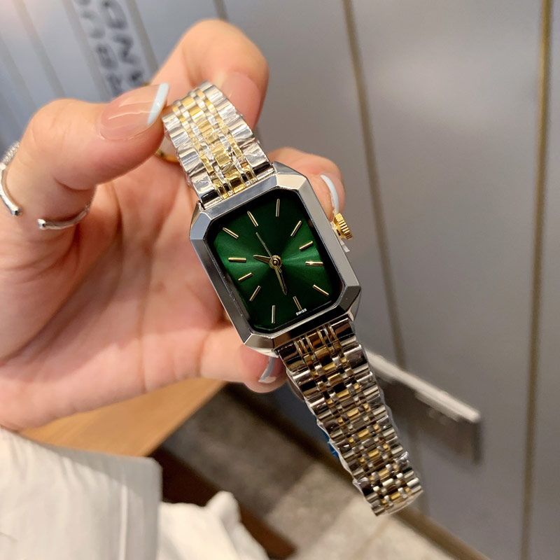 Watchsc- luxury womens watches Top Brand Designer Rectangle lady watch All Stainless Steel band 23mm wristwatches Special shape Birthday Christmas b