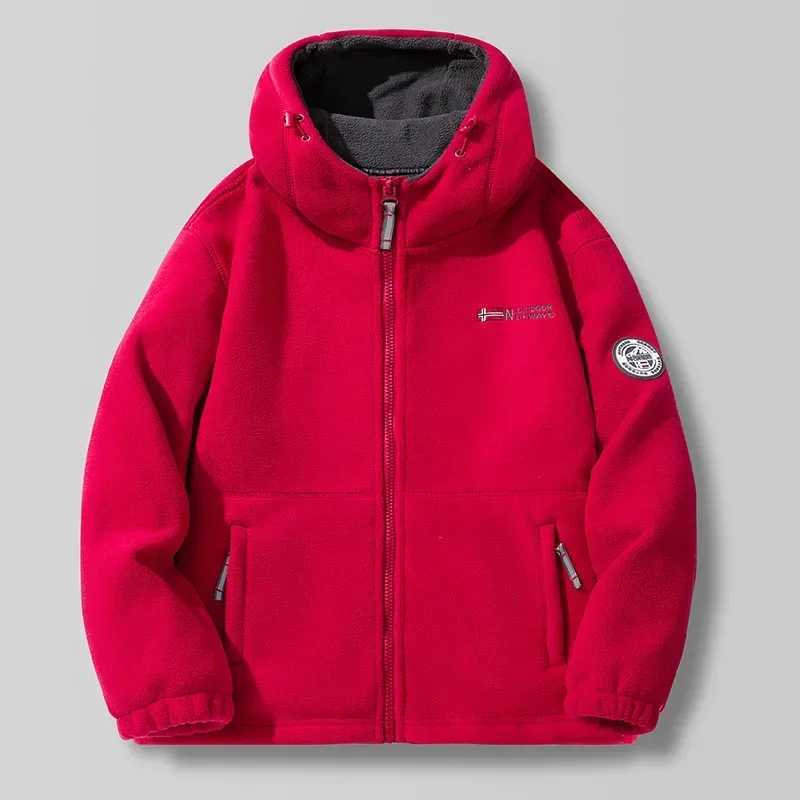 Men's Down Parkas Winter thick mens wool jacket hooded casual outdoor polar cold protective jacket warm Norwegian polar jacket plus jacket Q240