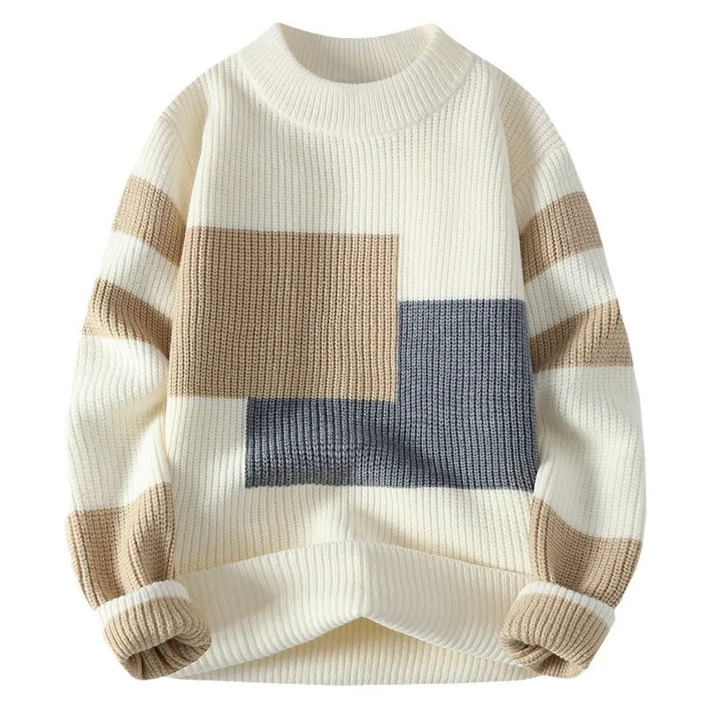 Mens Winter Casual Knitted Sweater Wool Warm Pulling High Quality Loose 4XL Clothing 240807