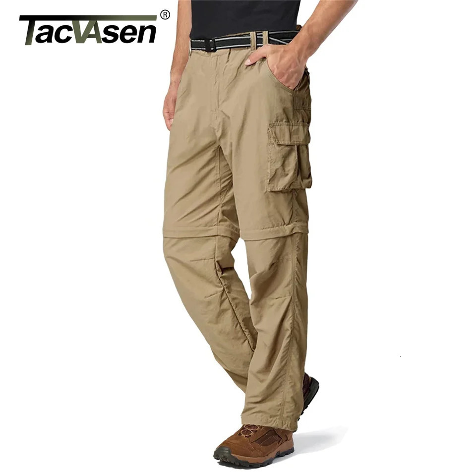 Tacvasen zipper randonnée pantalon convertible shorts masculins pantalon de travail de cargaison légère respirant vêtements de travail de travail