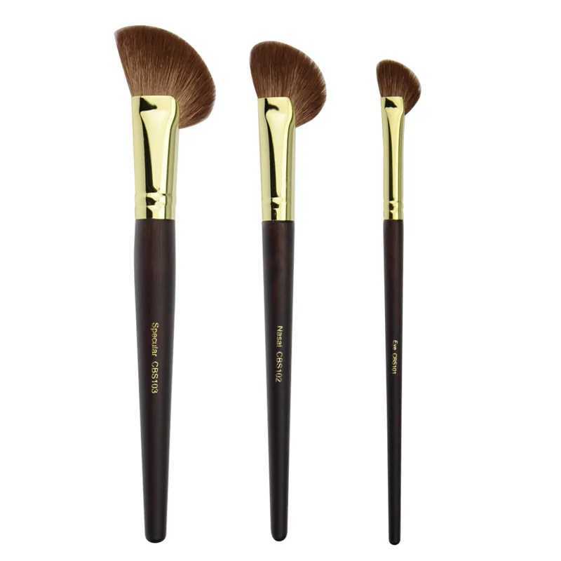 1pc Goat hair Powder Makeup brush Half Fan Make up brushes Blush Contour Bronzer Highlight Blending MultiFunction cosmetic tools Y240807