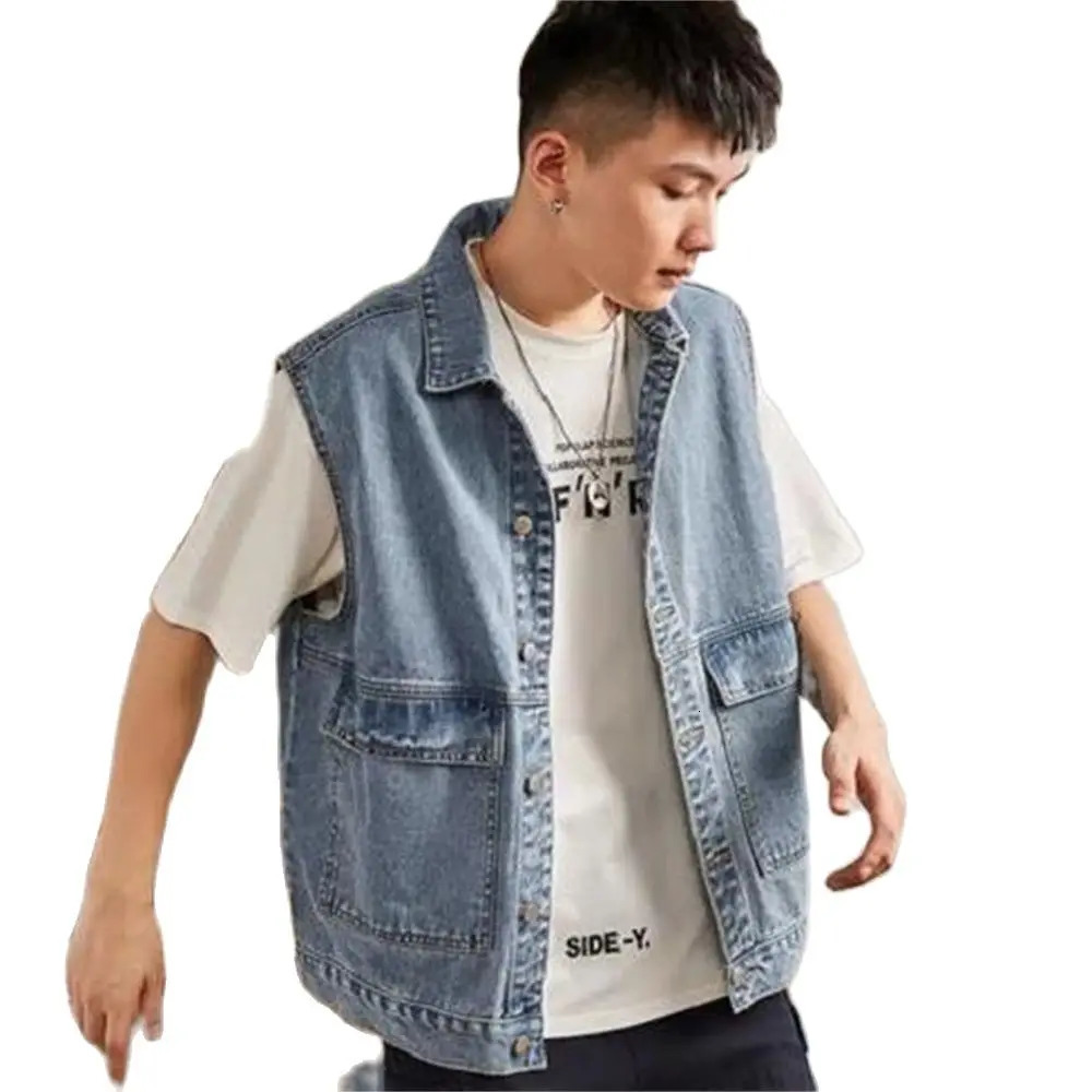 Veste sans manches jeans décontractés à la mode à la mode haut de gamme de printemps d'automne doré