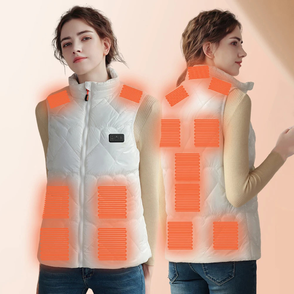 Unisex Thermal Vest USB Charging 15 Areas Heated Warm Heated Vest 3 Temperature Mode Electric Heating Gilet Cotton for Men Women 240808