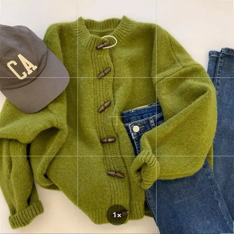 Vintage Soft souple rond Pull à couche en tricot de cardigan veste pour les femmes au printemps automne.