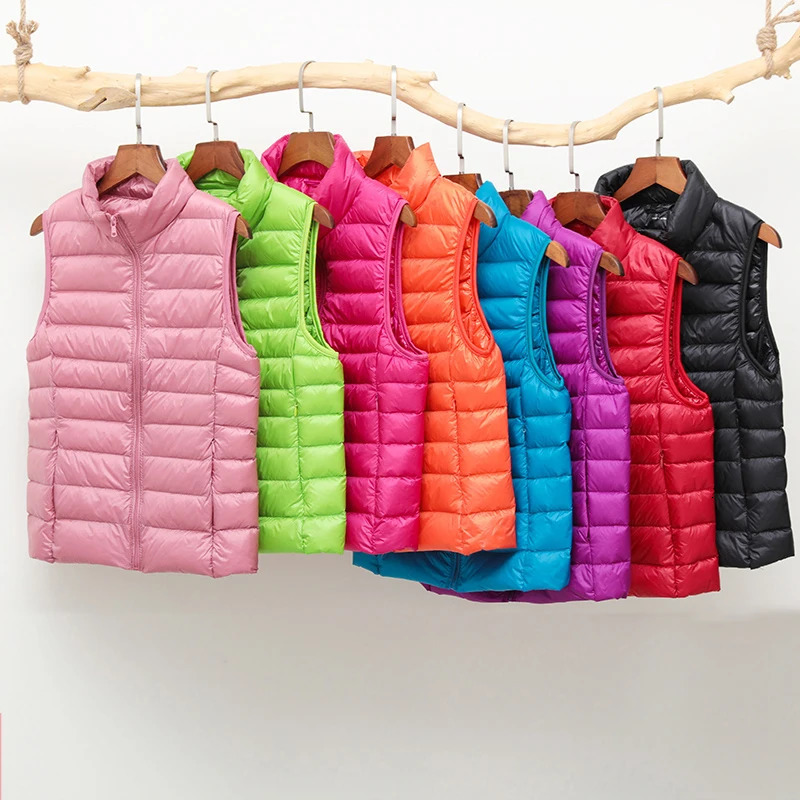 Womens Warm Vest Autumn Lightweight Padded Jackets Ultralight Winter Light Quilted Coats Puffer Woman Down Coat 240808