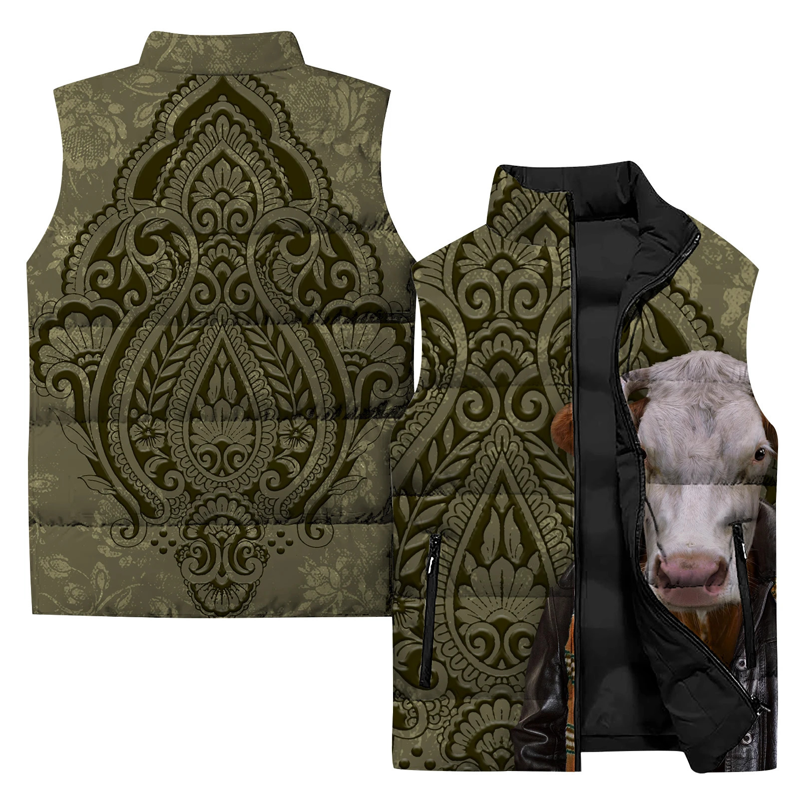 Windbreak Hippo Mens Cold Jacket 2024 3D Printed Warm and Comfortable Tiger Golf 240807