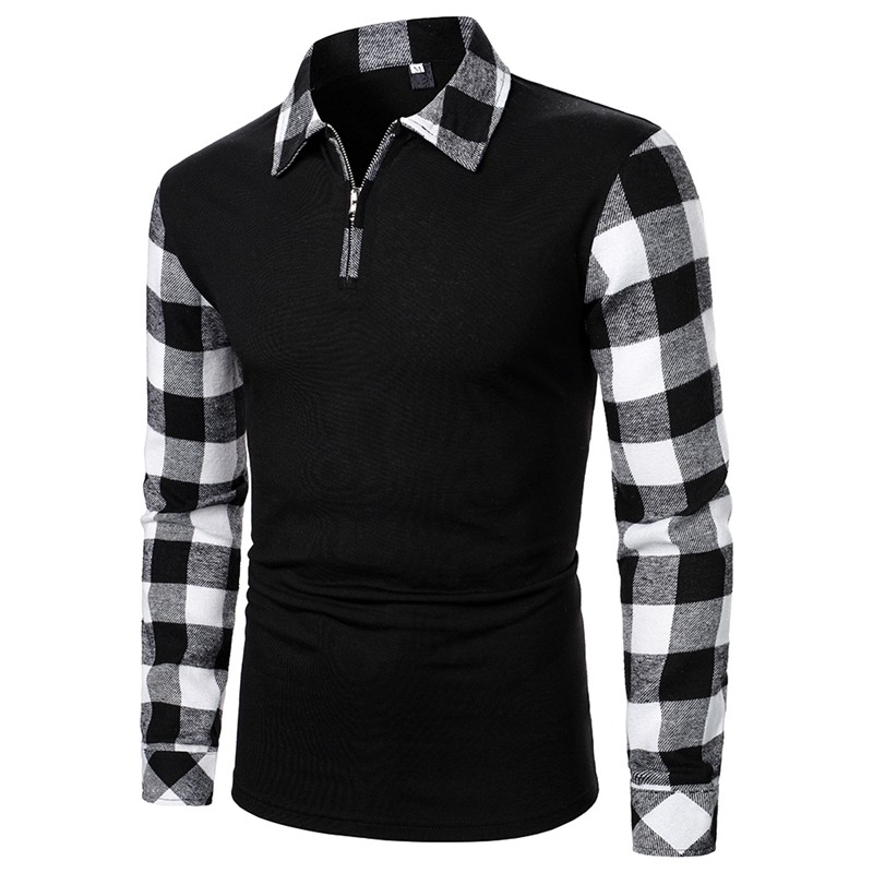 Mens polo shirt mens long sleeved flat shoes business clothing casual and fashionable top 240807