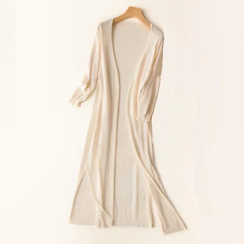 Korean Womens Casual Long Sun Protection Sweater Cardigan Soft Comfortable Simple Solid Free Size Loose Thin Cardigan 240808