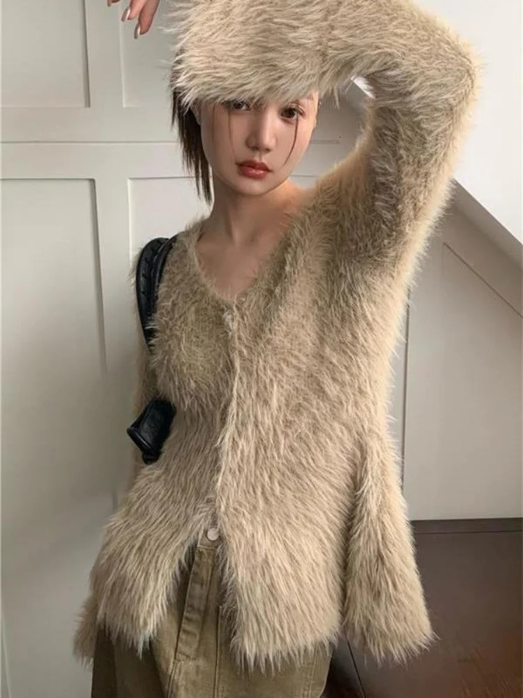 Y2K esthétique pulls décontractés femmes automne harajuku vintage cardigans solin grenge mode en V-couères tout match 240808