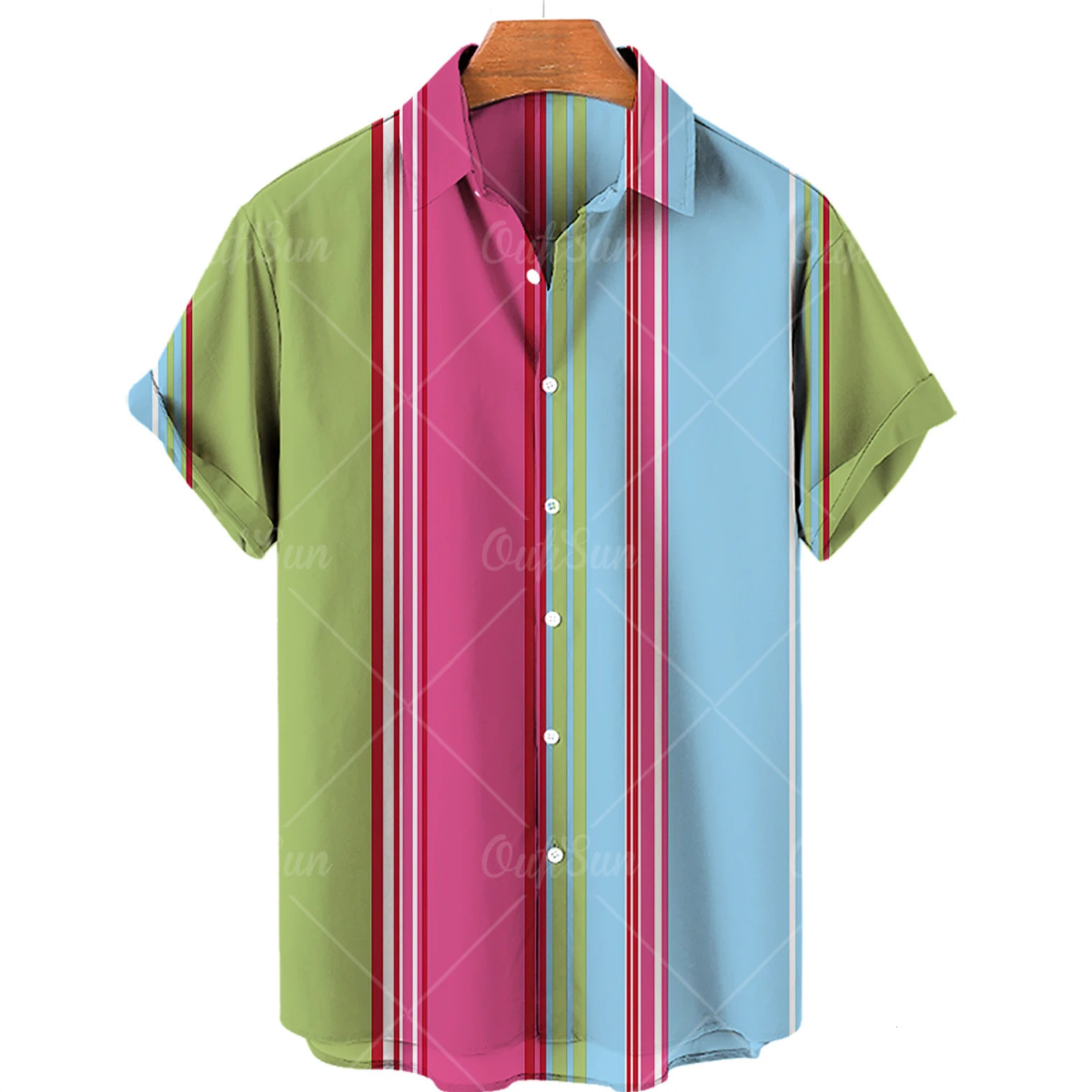 Hawaiian Shirts Mens Casual Plain Shirt Fashion Short Sleeve Single Button Collar Shirt Vacation Top240807