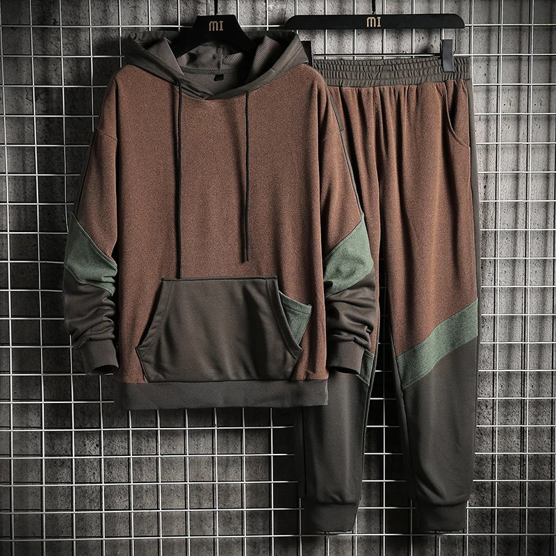 Mens 2-piece Hip Hop Mens Fashion Clothing Hoodie and Pants Set Spring Casual Set Sportswear240807