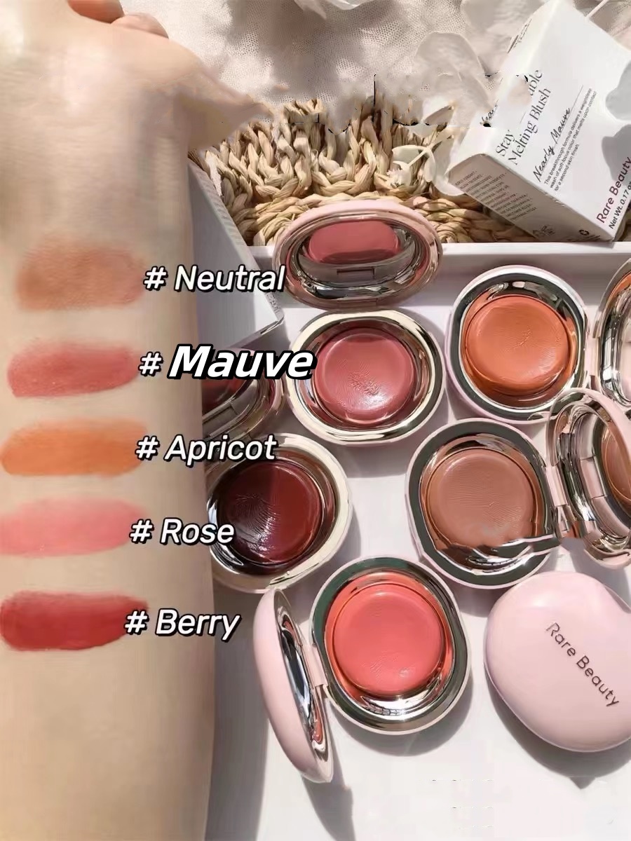 Rare Beauty Stay Vulnerable Melting Blush Face Cheek Cosmetics Long Lasting Blush Cream 5colors Nearly Rose Neutral Apricot Mauve Berry-image-1010365799
