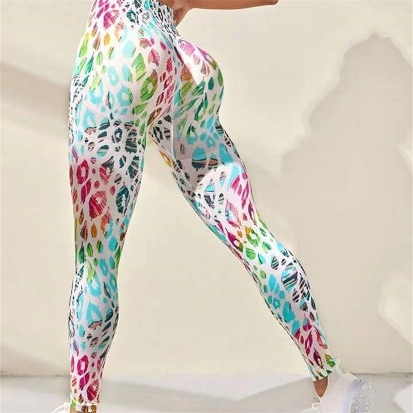 Pantalons de sport à cravate imprime 3D Femmes Samers Leggings High Taist Fitness Push Up Leggings Gym Vêtements Collants de travail 240807CJ