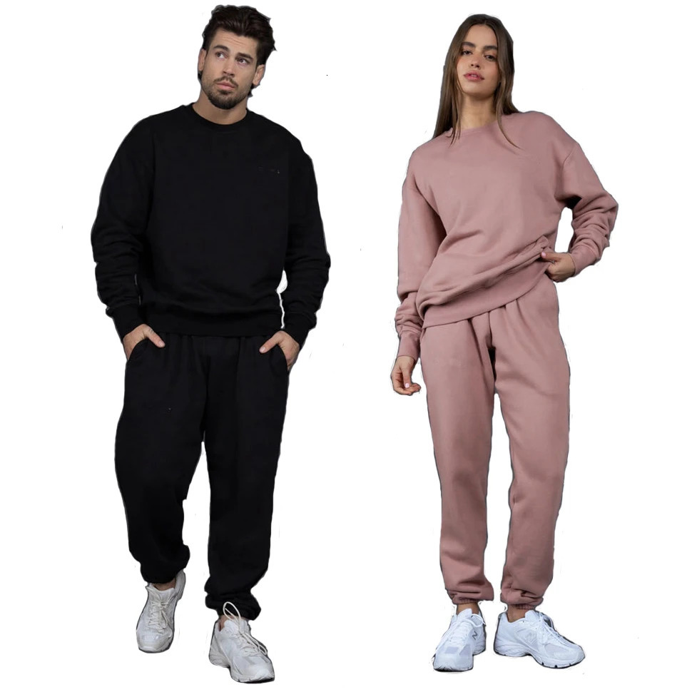 Les ensembles d'entraînement en coton pour hommes sont épais de style en polaire hivernale kits en deux pièces surdimensionnés surdimensionnés à