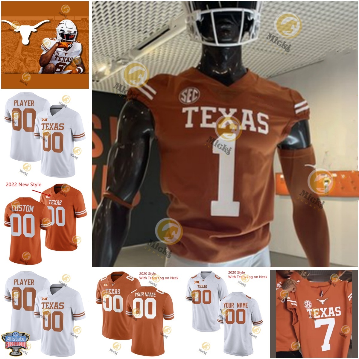 Texas Football Jersey Silas Bolden Trey Moore Colin Simmons Anthony Hill Jr. CJ Baxter Johntay Cook II Brandon Baker Kobe Black Custom Cousued Te