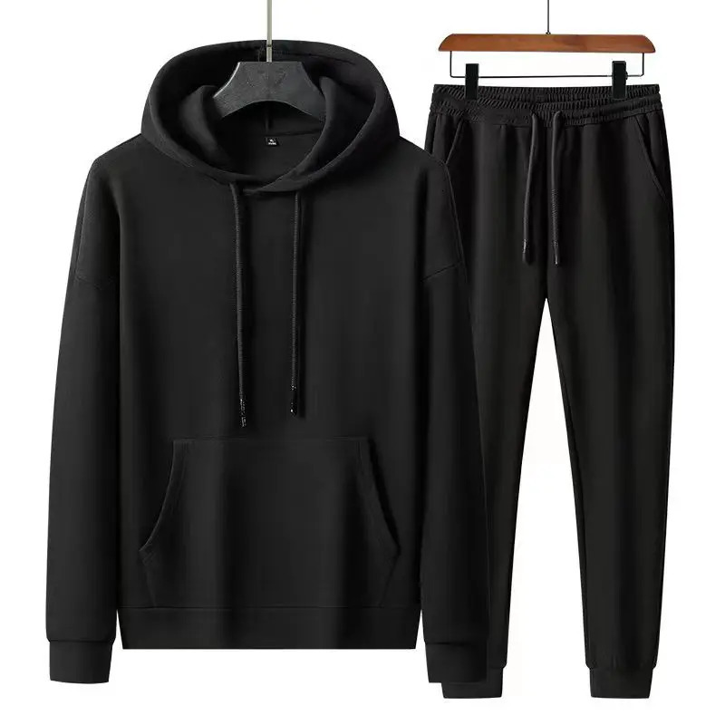 Sweats à capuche décontractés sur piste pour hommes Ensemble sweat de qualité hivernale d'hiver et pantalon en deux morceaux