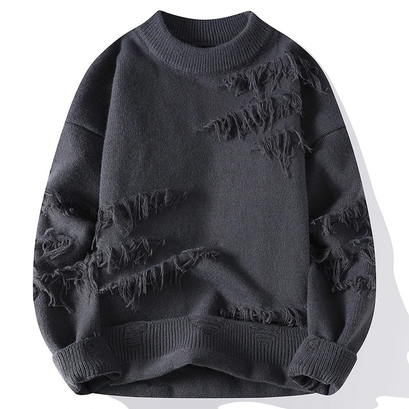 Autumn Winter y2k Sweater Men Retro Hole Fringed Loose Versatile Sweater For Men And Women Knitting Pullovers Sweater Streetwear 240808
