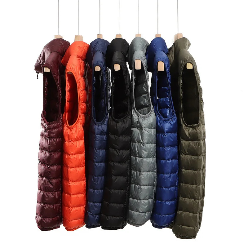 Plus Size 5xl 6xl 7xl Men Sleeveless Puffer Jacket Spring Autumn Mens Ultra Lightweight Packable Down Vestes Casual Coats 240808