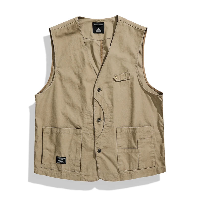 American retro workwear mens mountain outdoor camping spring and autumn vest jacket 24SS Y2K youth casual y240807