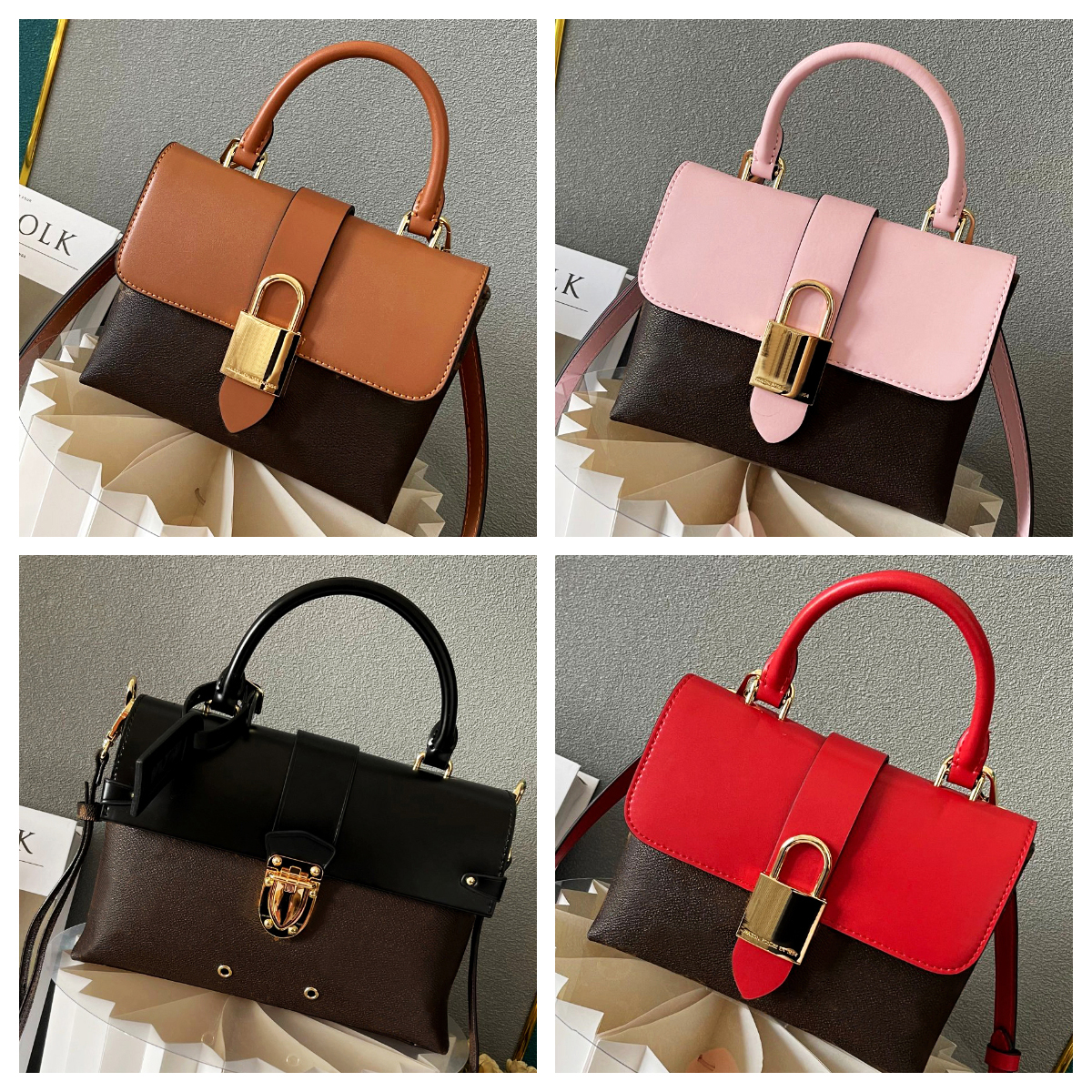 Womens Handle flap bag Messenger bags Luxury Designer bag Handle Shoulder bags Crossbody bag Brown flower purse Women Luxury small handbag Crossbody
