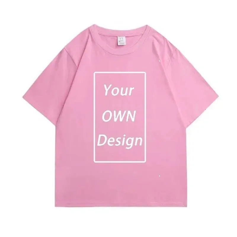Personnalisez votre propre t-shirt rose en coton 100% pur240807