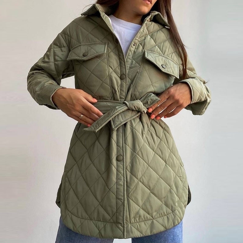 Womens winter jacket with loose collar to keep warm Diamond Park 2024 autumn single breasted solid thick strap womens clothing y240807