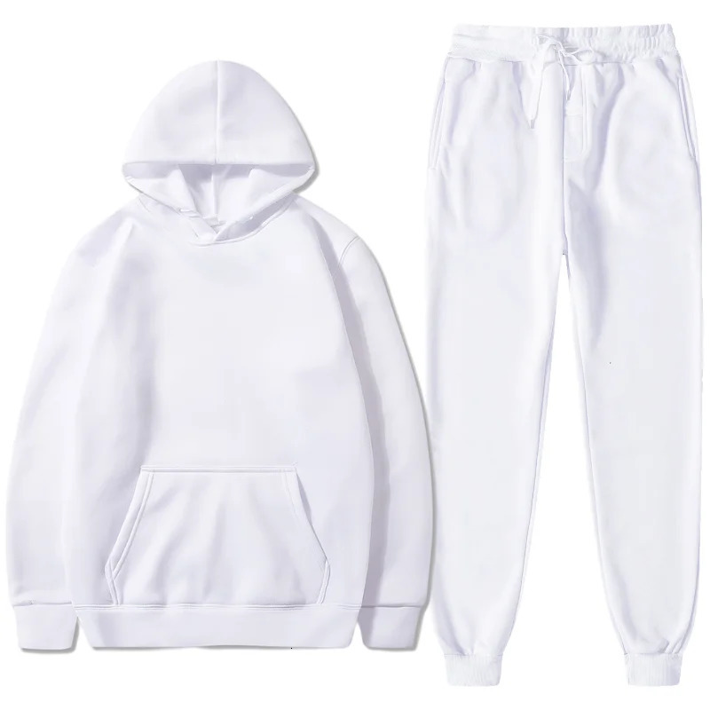 Winter Mens Track and Field HoodiePants 2PCS Set Fashion Trend Hip Hop Y2K Clothing Sportswear 240808