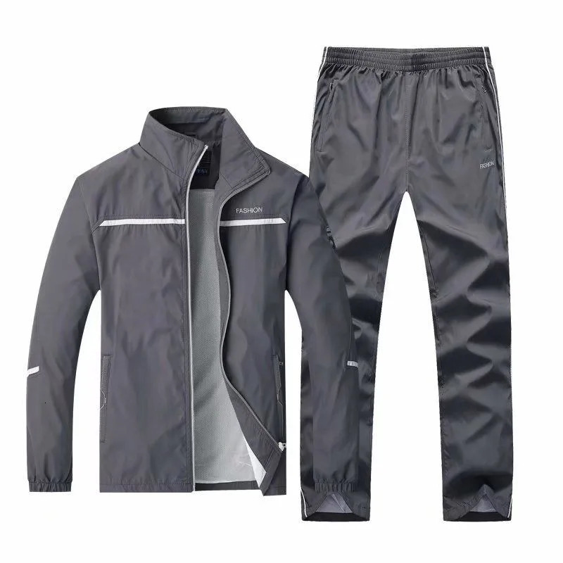 Mens Set Spring Autumn Tracksuit Sportswear Set 2 Piece Sports Suit JacketPant Sweatsuit Male Clothing Asian Size L-5XL 240808