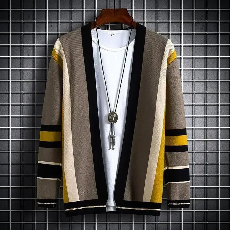 Pull tricoté pour hommes à col à col à col à col à collier Veste de capuche sans coton décontractée en coton décontracté s plus taille x a240808