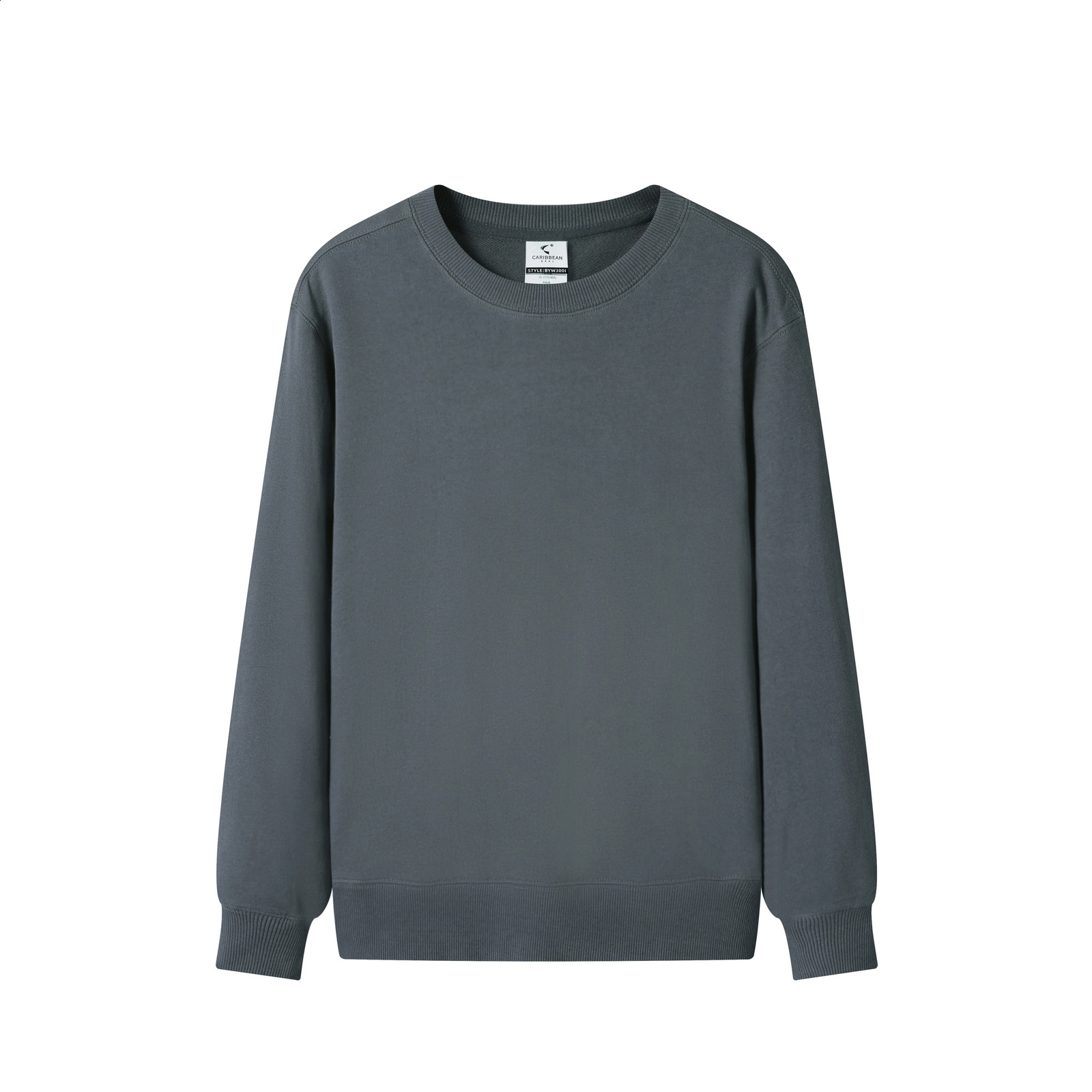 Pure Cotton Plush Thickened Sweatshirt Thin Heavyweight Solid Round Neck Sweater Autumn Winter Warm 240918