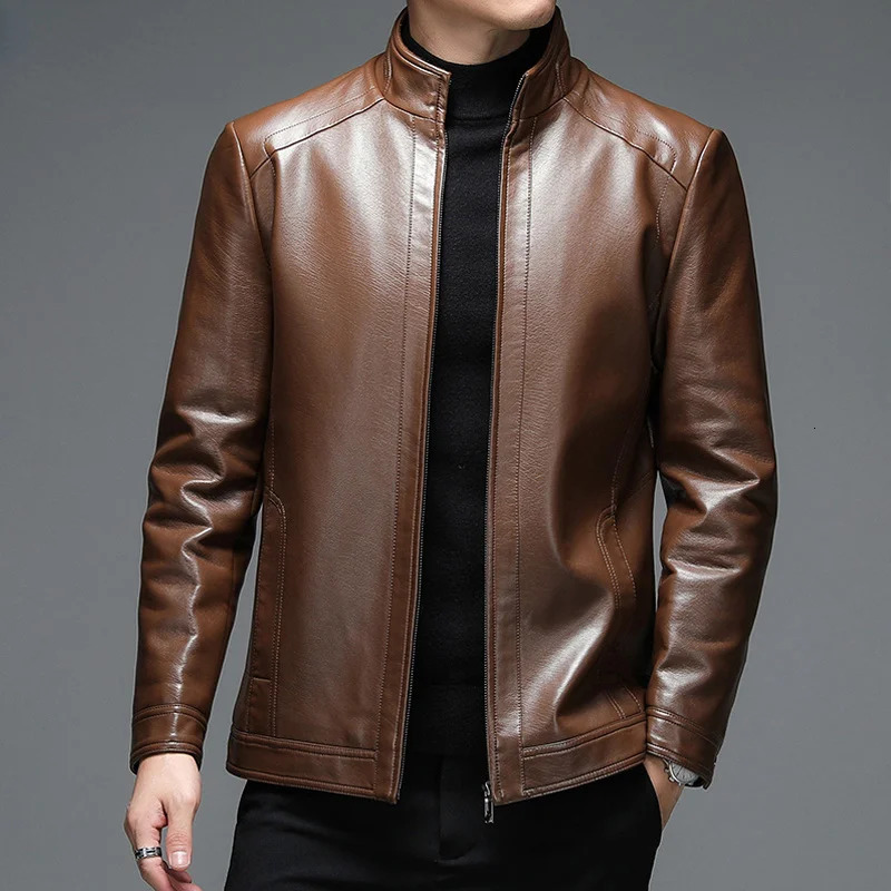 Leather jacket mens clothing spring sheepskin business casual thin Jaqueta Masculina Couro Legitimo 240808