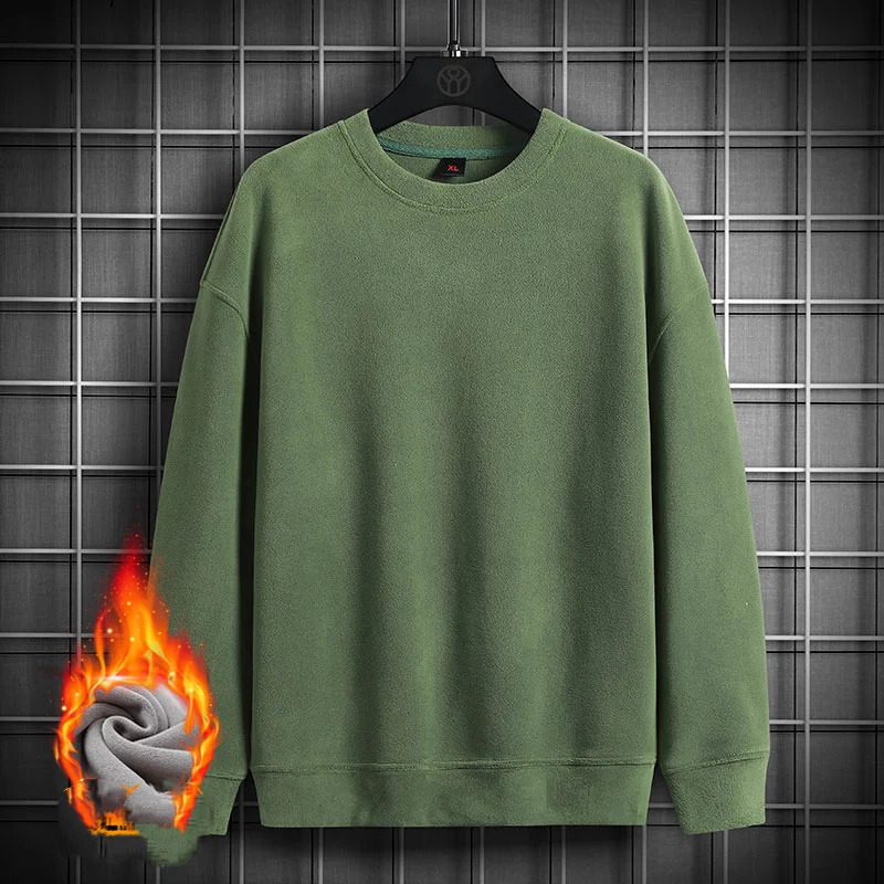 2023 Autumn Mens Wool Sweatshirt Korean Long Sleeve Hoodie Fashion Earth Color Clothing Oneck Harajuku Zipper 240808