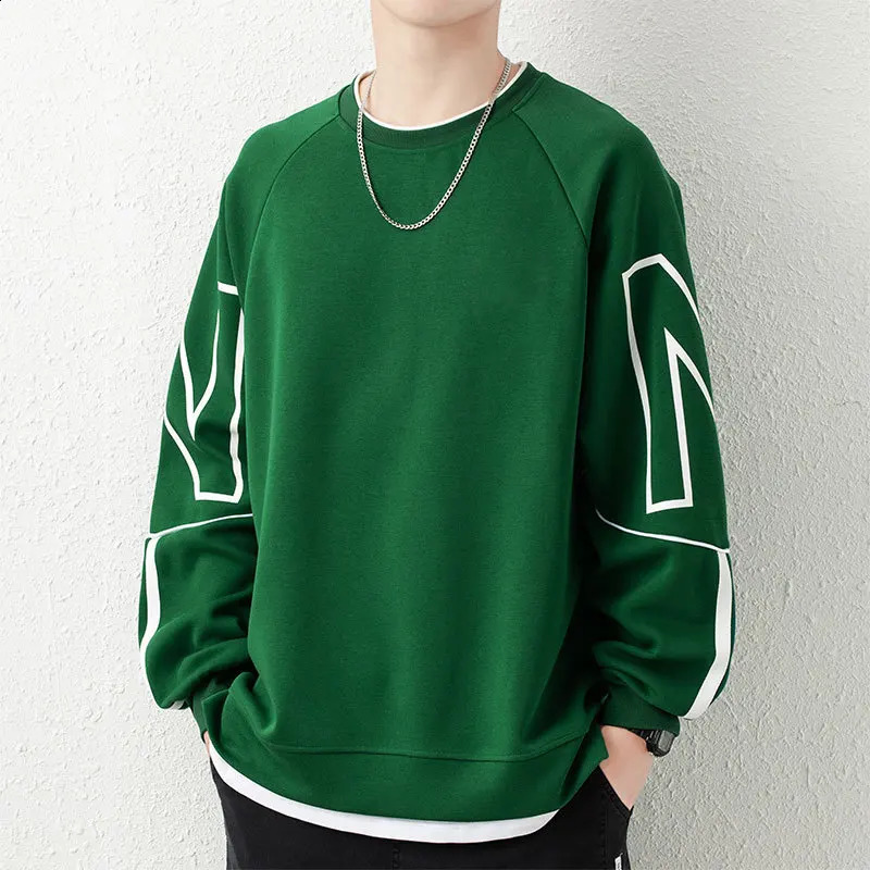 Spring and Autumn Youth Loose Mens Casual Sweatshirt 2024 Round Neck Long Sleeve Street Clothing Hoodie 240809