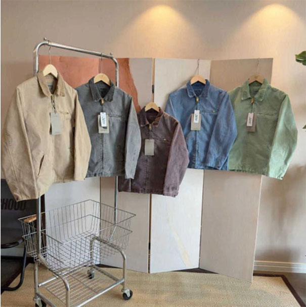 2024 Mens Jackets Work Clothes Brand Washable Wax Dyed Detroit Jacket Coat American Style Workwear Label Motion design fallow