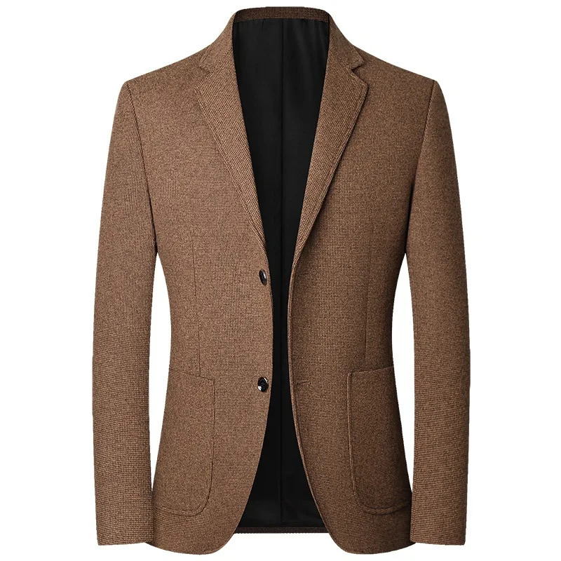 2024 Autumn Men Blazers Suits Jackets Business Casual Suit Wool Coats High Quality Male Slim Fit 240821