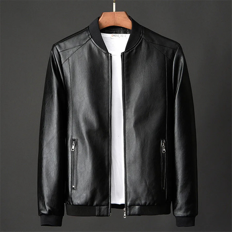 Veste en cuir en cuir automne pour hommes