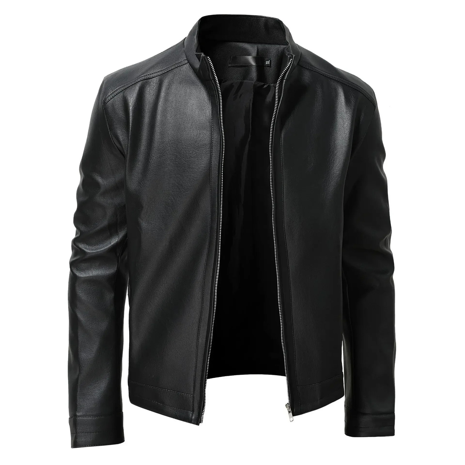 Autumn Mens Fashion Leather Jacket Ultra Thin Fit Bracket Collar Pu Jacket Mens Windproof Motorcycle Zipper Jacket Mens Coat240808