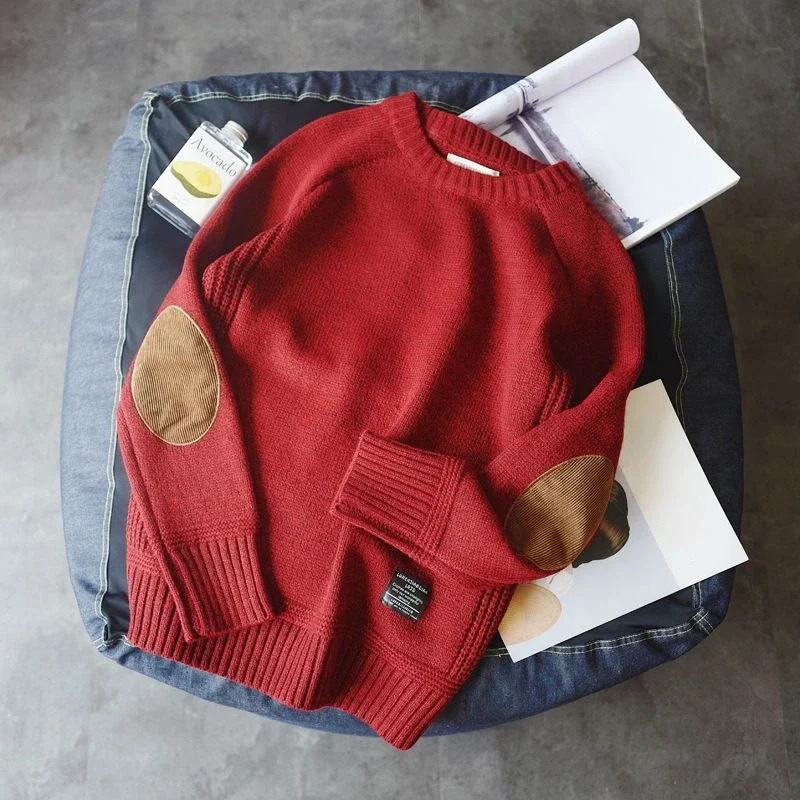 Mens knitted sweater round neck graphic mens clothing Crewneck red pull-out cabinet order fashion 2024 cigar top240808