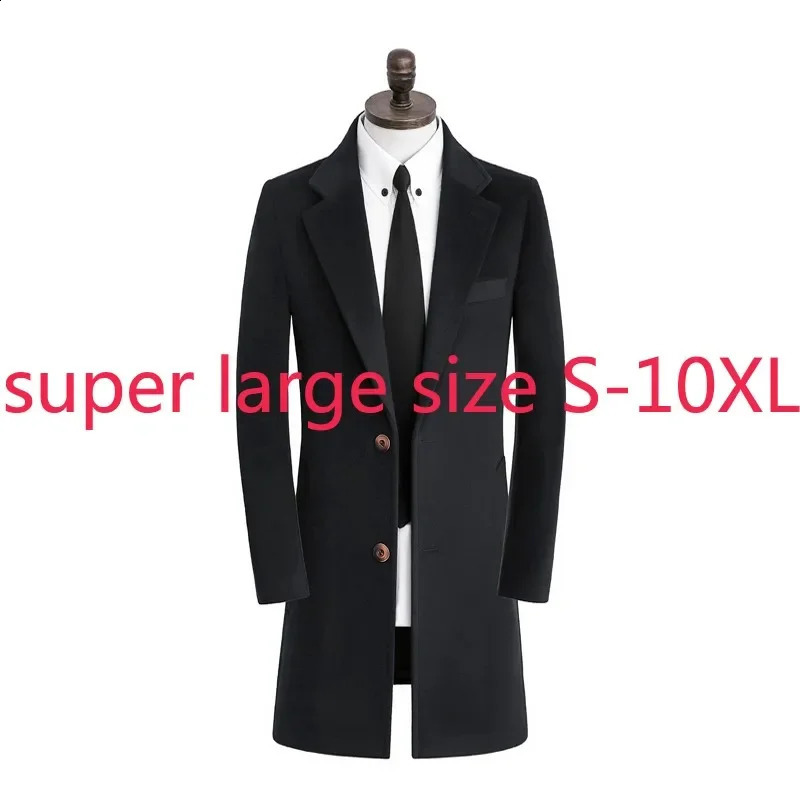 Arrival Autumn Winter Double Face Cashmere Woolen Coat Men Long Super Large Casual Single Breasted Thick Plus Size S-9XL10XL 240809