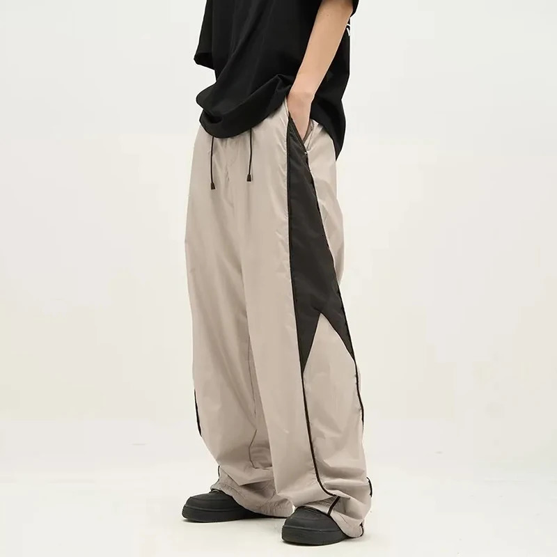 Houzhou sac décontracté pantalon sportif surdimensionné coureur de hiphop harajuku streetwear pantalon de jambe large corée 240808