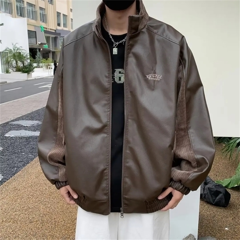 Veste de moto en cuir PU à la mode en liberté en vrac couple de hip-hop Version pour hommes et hiver top240808