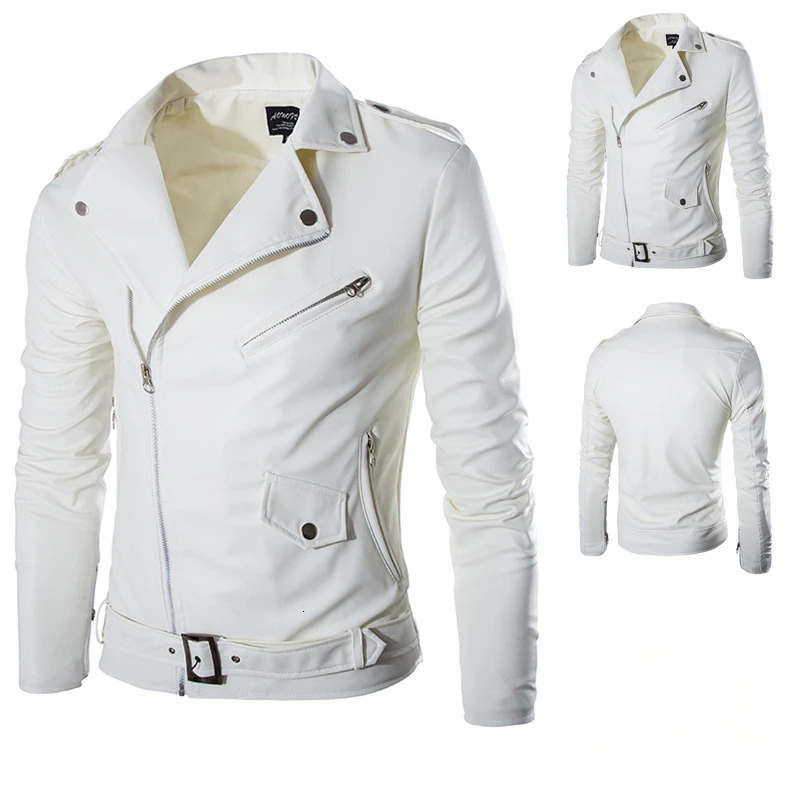 Fashionable mens PU leather jacket with ultra-thin fit motorcycle style. Fashionable mens ultra-thin fit PU leather motorcycle jacket240808