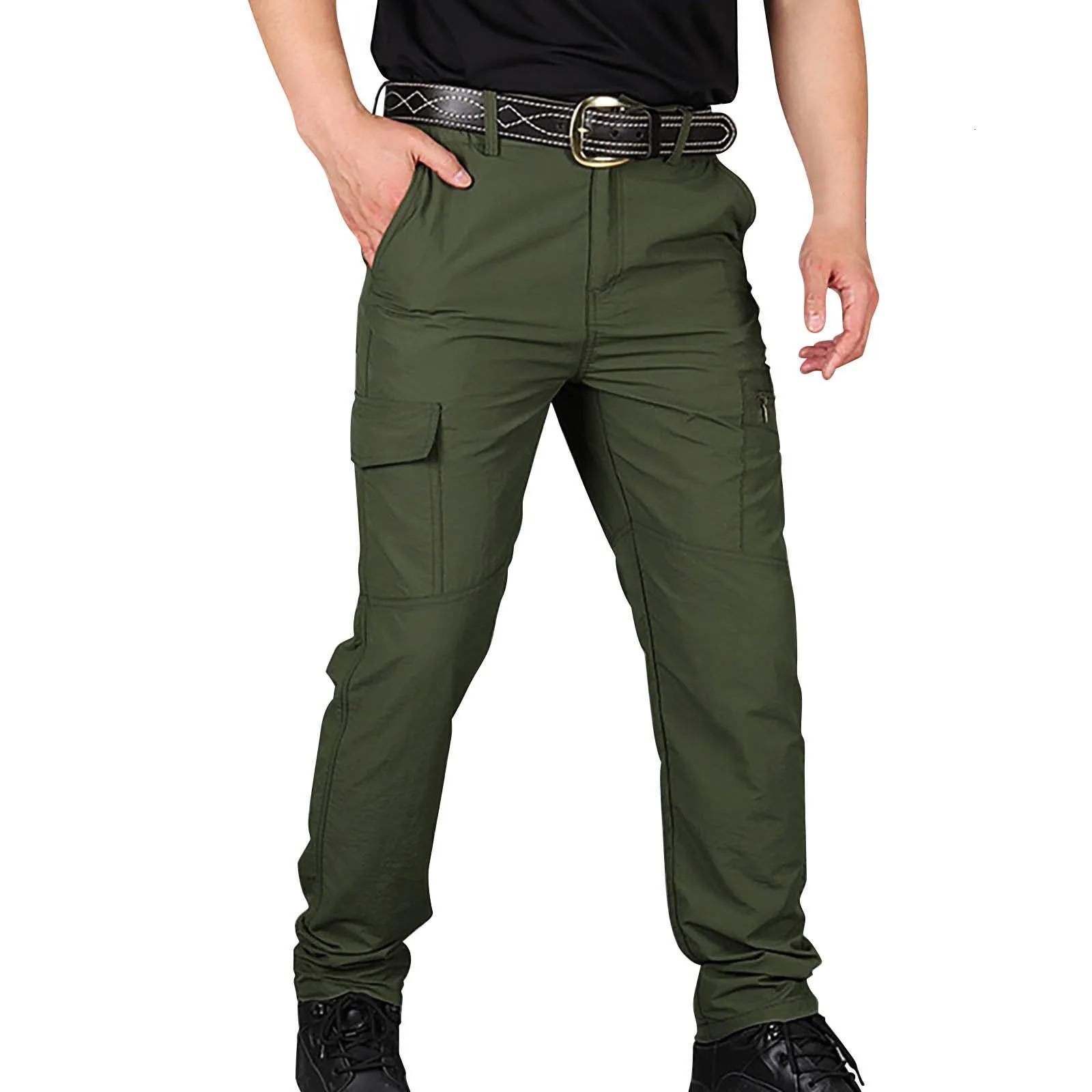 Mens straight leg sports pants gym Trouser city tactical cargo classic outdoor hiking multi pocket 240808