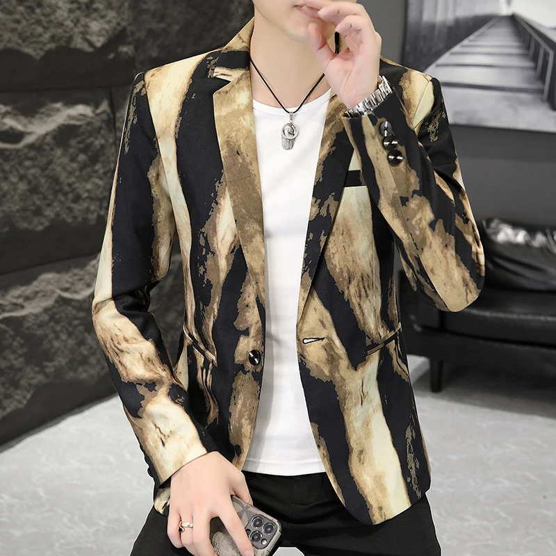 2023 High Quality Trend Spring Mens Small Set Korean Edition Ultra Thin Fashion Business Jacket 240808