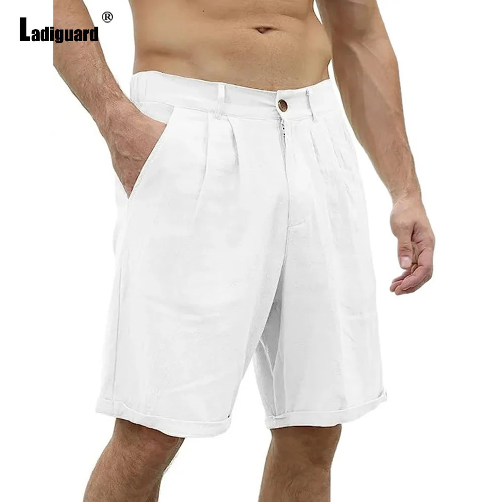 Ladiguard Plus taille Mens Casual Standing Pocket Wide Jam Shorts 2024 Été Single Gnee Pantal