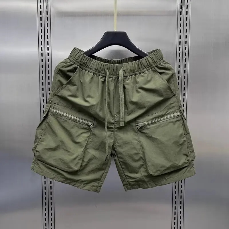 Mens summer shorts outdoor smooth and cool quick drying wide leg pants with functional style and large pockets mens workwear shorts240808