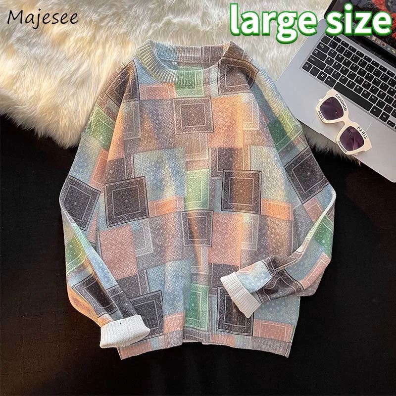 Autumn and Winter Mens Flat Zipper Splicing Couple Preparatory Style Loose Retro Knitted Top Sweater S-4XL Large240808