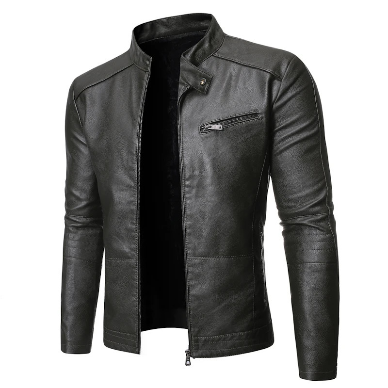 PU casual leather jacket mens spring autumn coat motorcycle ultra-thin fit coat mens black blue plus size S-3XL240808