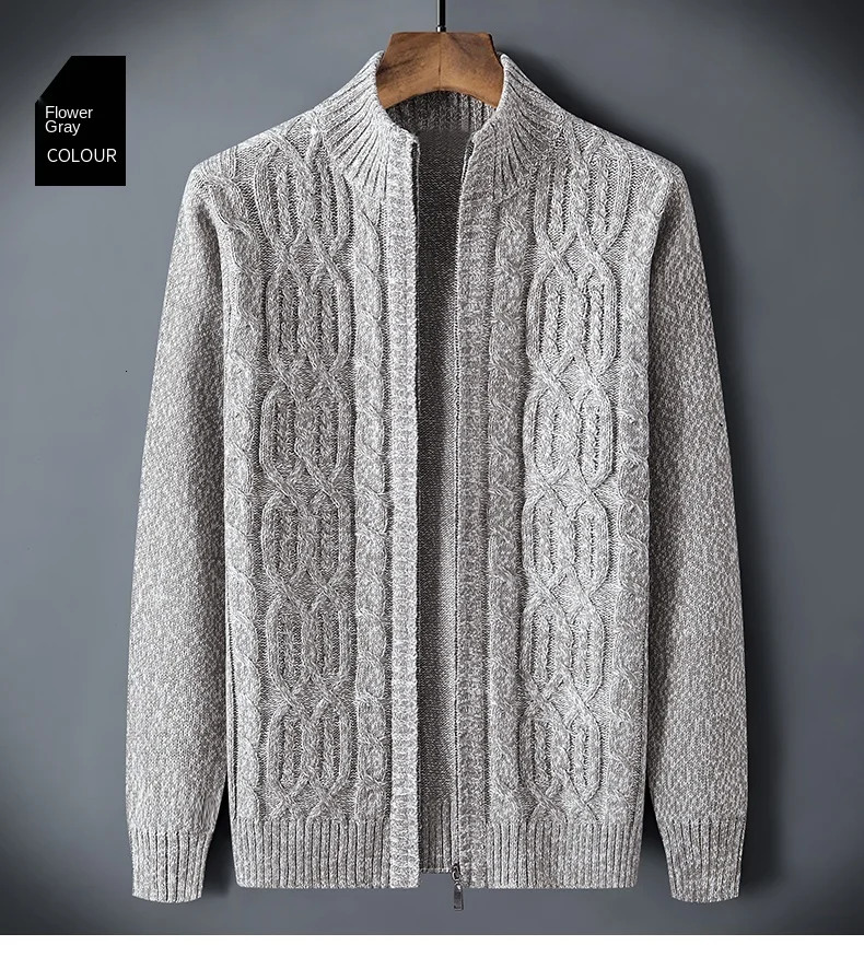 Retro autumn winter mens sweater mens cardigan plain weave sweater mens clothing jacket Korean jumper240808