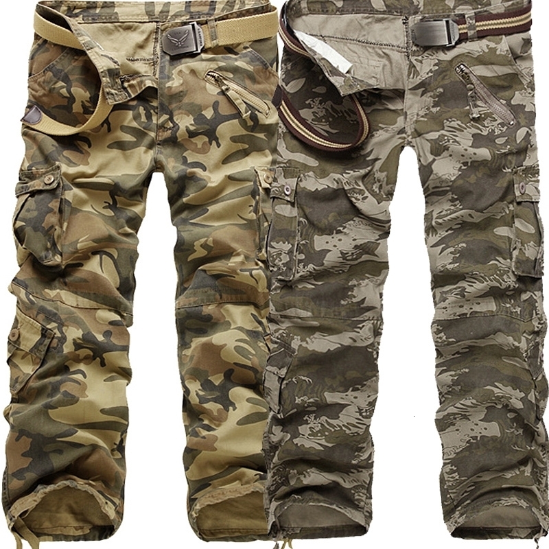 Water wave camouflage mens tactical pants multi pocket washing cargo size 2840 240824